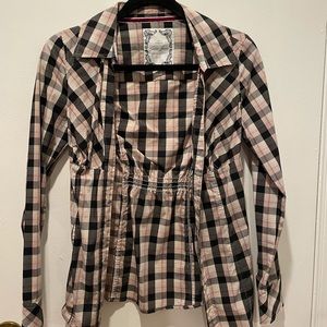 Guess Plaid Button Down Size small